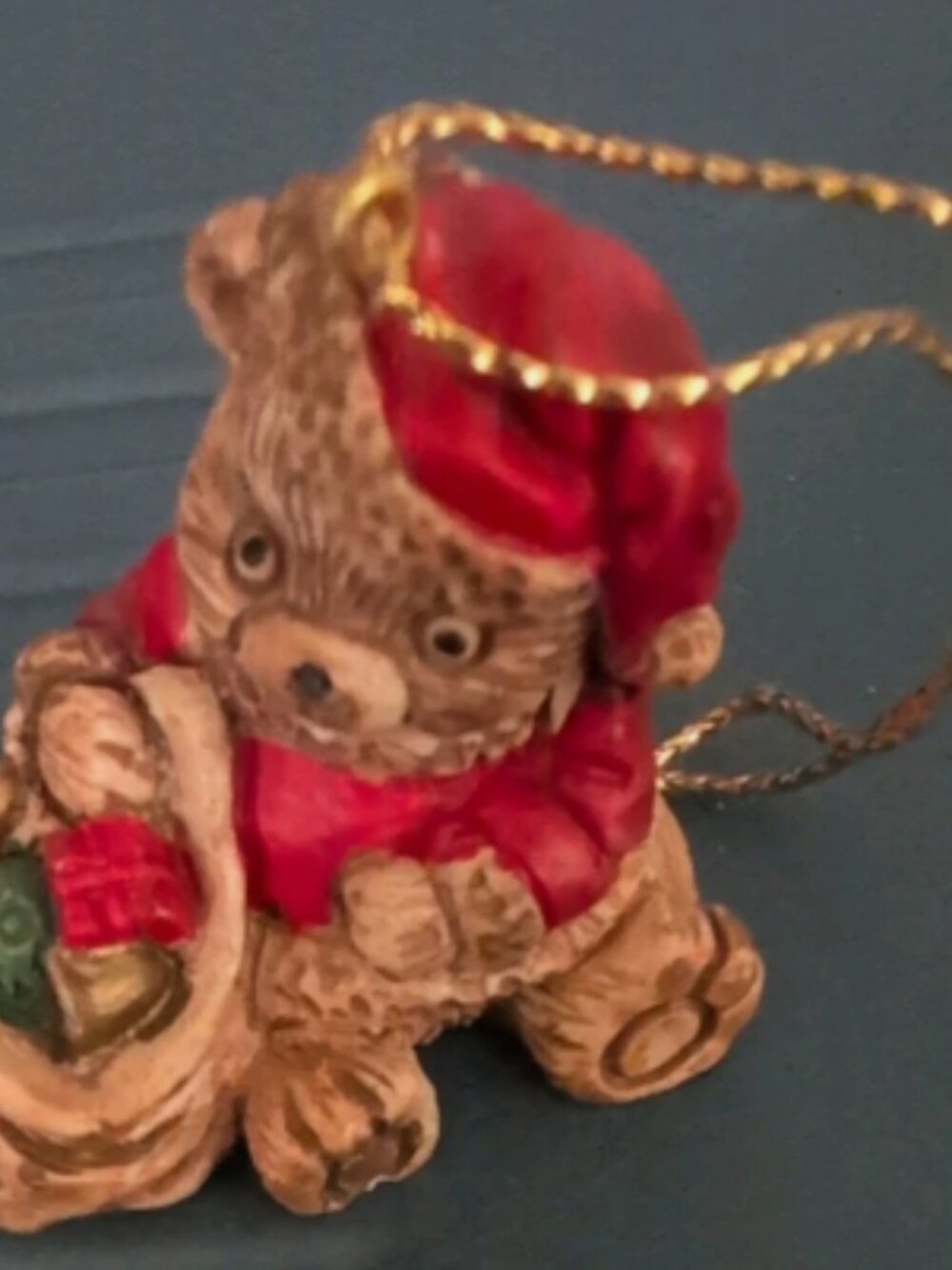 Vintage HOLIDAY BEARS Set of 3 Christmas Ornaments Current Inc Wreath ToysGift